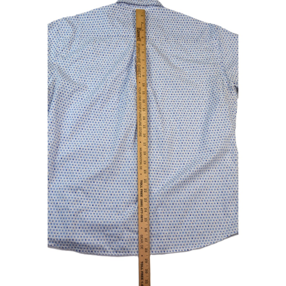 Peter Millar Mens L Blue Cocktail Drink Print Short Sleeve Button Down Shirt - Picture 7 of 8